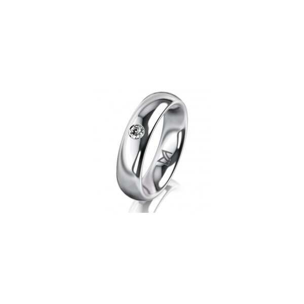 Ring 18 Karat Weissgold 5.0 mm poliert 1 Brillant G vs 0,065ct