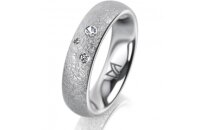 Ring 18 Karat Weissgold 5.0 mm kreismatt 3 Brillanten G...