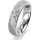 Ring 18 Karat Weissgold 5.0 mm kristallmatt 3 Brillanten G vs Gesamt 0,040ct