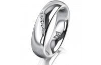 Ring 18 Karat Weissgold 5.0 mm poliert 5 Brillanten G vs...