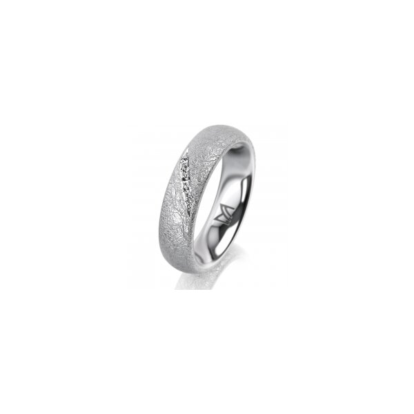 Ring 18 Karat Weissgold 5.0 mm kreismatt 5 Brillanten G vs Gesamt 0,035ct