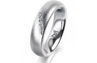 Ring 18 Karat Weissgold 5.0 mm sandmatt 5 Brillanten G vs...