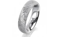 Ring 18 Karat Weissgold 5.0 mm kristallmatt 5 Brillanten...