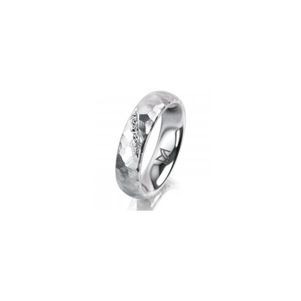 Ring 18 Karat Weissgold 5.0 mm diamantmatt 5 Brillanten G vs Gesamt 0,035ct
