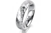 Ring 18 Karat Weissgold 5.0 mm diamantmatt 5 Brillanten G...