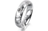 Ring 18 Karat Weissgold 5.0 mm diamantmatt 1 Brillant G...