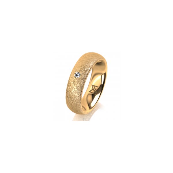 Ring 14 Karat Gelbgold 5.5 mm kreismatt 1 Brillant G vs 0,025ct