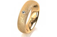 Ring 14 Karat Gelbgold 5.5 mm kreismatt 1 Brillant G vs...