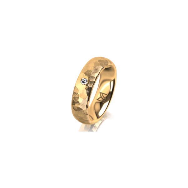 Ring 14 Karat Gelbgold 5.5 mm diamantmatt 1 Brillant G vs 0,025ct