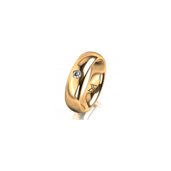 Ring 14 Karat Gelbgold 5.5 mm poliert 1 Brillant G vs 0,065ct