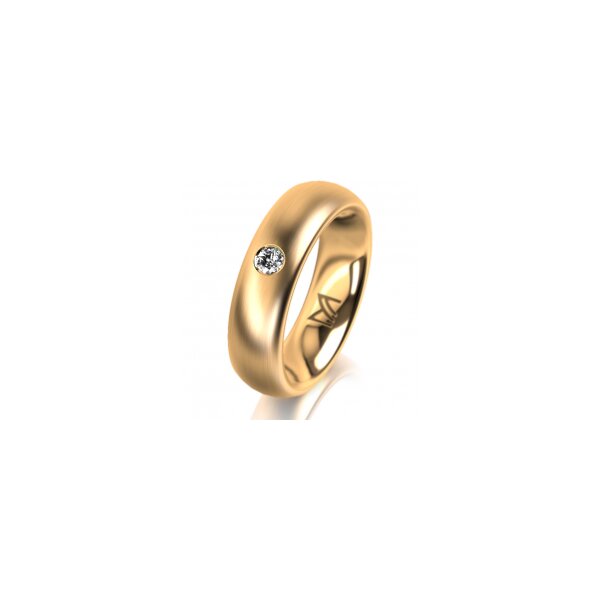 Ring 14 Karat Gelbgold 5.5 mm l&auml;ngsmatt 1 Brillant G vs 0,065ct