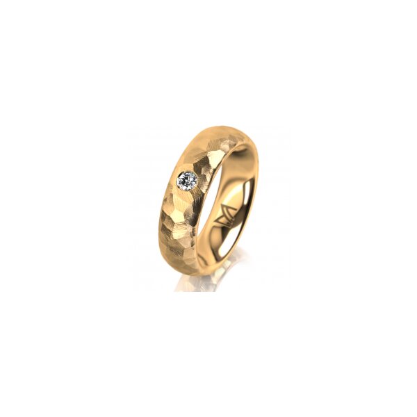 Ring 14 Karat Gelbgold 5.5 mm diamantmatt 1 Brillant G vs 0,065ct