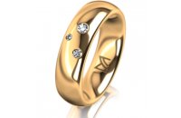 Ring 14 Karat Gelbgold 5.5 mm poliert 3 Brillanten G vs...