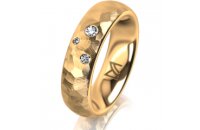 Ring 14 Karat Gelbgold 5.5 mm diamantmatt 3 Brillanten G...