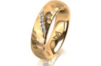 Ring 14 Karat Gelbgold 5.5 mm diamantmatt 5 Brillanten G...
