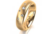 Ring 14 Karat Gelbgold 5.5 mm sandmatt 5 Brillanten G vs...