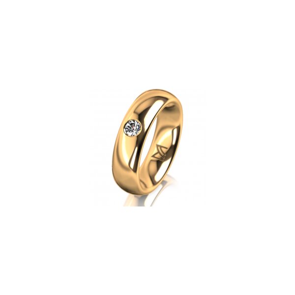 Ring 14 Karat Gelbgold 5.5 mm poliert 1 Brillant G vs 0,110ct
