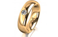 Ring 14 Karat Gelbgold 5.5 mm poliert 1 Brillant G vs...