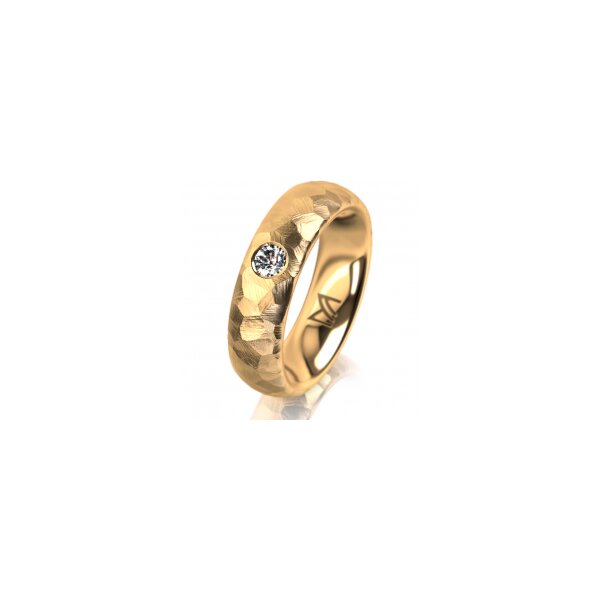 Ring 14 Karat Gelbgold 5.5 mm diamantmatt 1 Brillant G vs 0,110ct