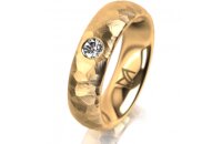 Ring 14 Karat Gelbgold 5.5 mm diamantmatt 1 Brillant G vs...
