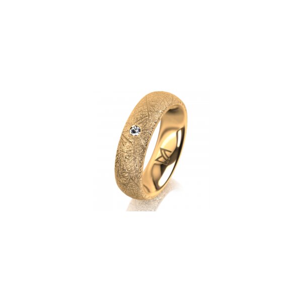 Ring 18 Karat Gelbgold 5.5 mm kristallmatt 1 Brillant G vs 0,025ct