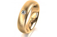 Ring 18 Karat Gelbgold 5.5 mm sandmatt 1 Brillant G vs...