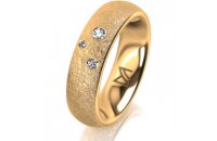 Ring 18 Karat Gelbgold 5.5 mm kreismatt 3 Brillanten G vs...