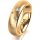 Ring 18 Karat Gelbgold 5.5 mm sandmatt 3 Brillanten G vs Gesamt 0,050ct