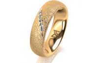 Ring 18 Karat Gelbgold 5.5 mm kreismatt 5 Brillanten G vs...