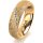 Ring 18 Karat Gelbgold 5.5 mm kristallmatt 5 Brillanten G vs Gesamt 0,045ct
