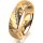 Ring 18 Karat Gelbgold 5.5 mm diamantmatt 5 Brillanten G vs Gesamt 0,045ct