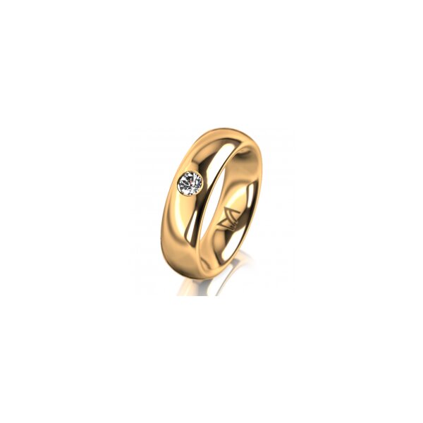 Ring 18 Karat Gelbgold 5.5 mm poliert 1 Brillant G vs 0,110ct