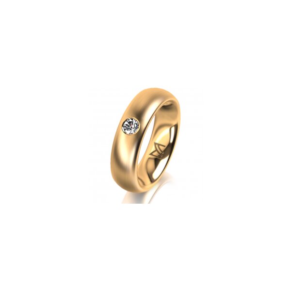 Ring 18 Karat Gelbgold 5.5 mm l&auml;ngsmatt 1 Brillant G vs 0,110ct