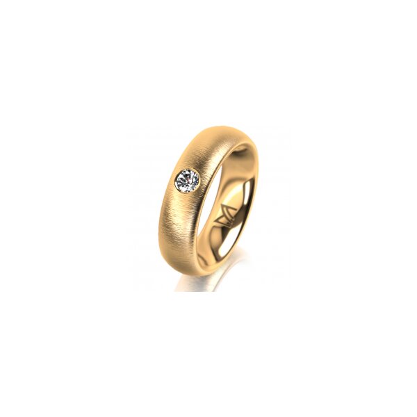 Ring 18 Karat Gelbgold 5.5 mm sandmatt 1 Brillant G vs 0,110ct