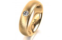 Ring 18 Karat Gelbgold 5.5 mm sandmatt 1 Brillant G vs...
