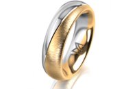 Ring 14 Karat Gelb-/Weissgold 5.5 mm sandmatt