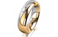 Ring 14 Karat Gelb-/Weissgold 5.5 mm poliert 1 Brillant G...