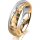 Ring 14 Karat Gelb-/Weissgold 5.5 mm diamantmatt 1 Brillant G vs 0,025ct