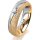 Ring 14 Karat Gelb-/Weissgold 5.5 mm kreismatt 1 Brillant G vs 0,065ct