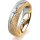 Ring 14 Karat Gelb-/Weissgold 5.5 mm kristallmatt 1 Brillant G vs 0,065ct