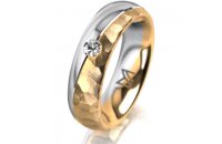 Ring 14 Karat Gelb-/Weissgold 5.5 mm diamantmatt 1...
