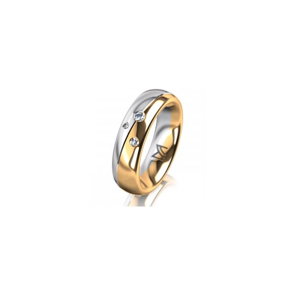 Ring 14 Karat Gelb-/Weissgold 5.5 mm poliert 3 Brillanten G vs Gesamt 0,050ct