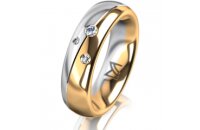 Ring 14 Karat Gelb-/Weissgold 5.5 mm poliert 3 Brillanten...
