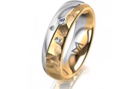 Ring 14 Karat Gelb-/Weissgold 5.5 mm diamantmatt 3...