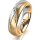 Ring 14 Karat Gelb-/Weissgold 5.5 mm sandmatt 5 Brillanten G vs Gesamt 0,045ct