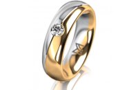 Ring 14 Karat Gelb-/Weissgold 5.5 mm poliert 1 Brillant G...