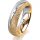 Ring 18 Karat Gelb-/Weissgold 5.5 mm kristallmatt 1 Brillant G vs 0,025ct