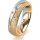 Ring 18 Karat Gelb-/Weissgold 5.5 mm kreismatt 3 Brillanten G vs Gesamt 0,050ct