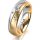 Ring 18 Karat Gelb-/Weissgold 5.5 mm sandmatt 3 Brillanten G vs Gesamt 0,050ct