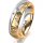 Ring 18 Karat Gelb-/Weissgold 5.5 mm diamantmatt 3 Brillanten G vs Gesamt 0,050ct